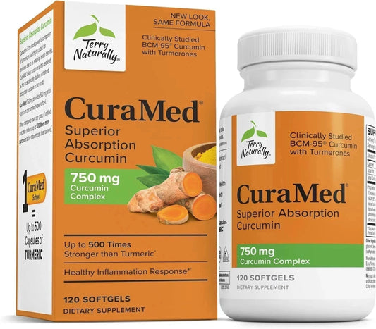 Terry Naturally CuraMed Curcumin 750mg – 120 Softgels – Superior Absorption