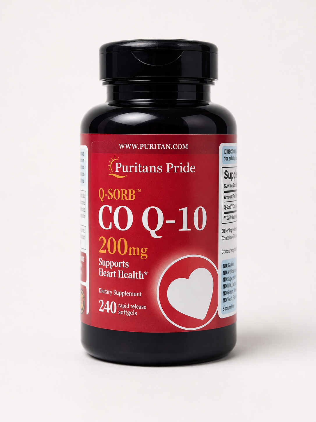 Puritan's Pride Q-SORB Co Q-10 200mg Softgels – 240 Rapid Release Softgels
