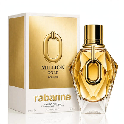 Rabanne Million Gold For Her Eau de Parfum 3.0 oz (90ml) for Women – New in Box