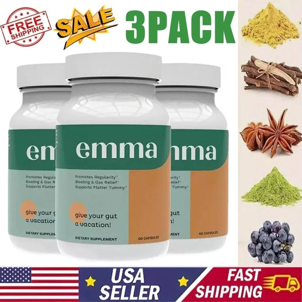 Emma Gut Health Supplement 3 Pack – 60 Capsules Each – Digestive Wellness Support