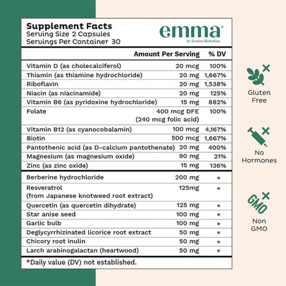 Emma Gut Health Supplement 3 Pack – 60 Capsules Each – Digestive Wellness Support