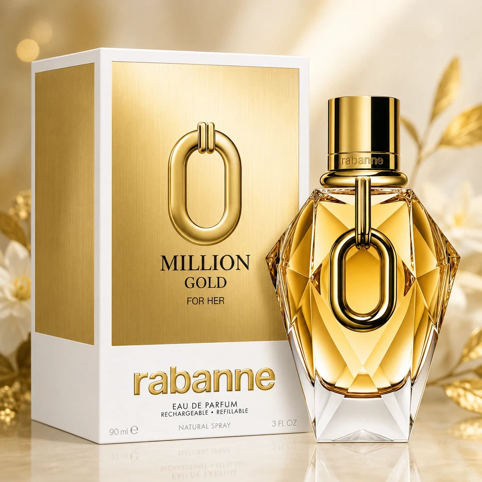 Rabanne Million Gold For Her Eau de Parfum 3.0 oz (90ml) for Women – New in Box