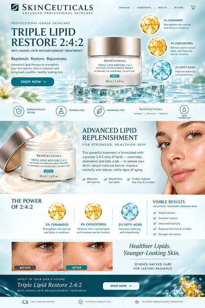 SkinCeuticals Triple Lipid Restore 2:4:2 Face Cream 1.6 oz / 48ml – New Sealed