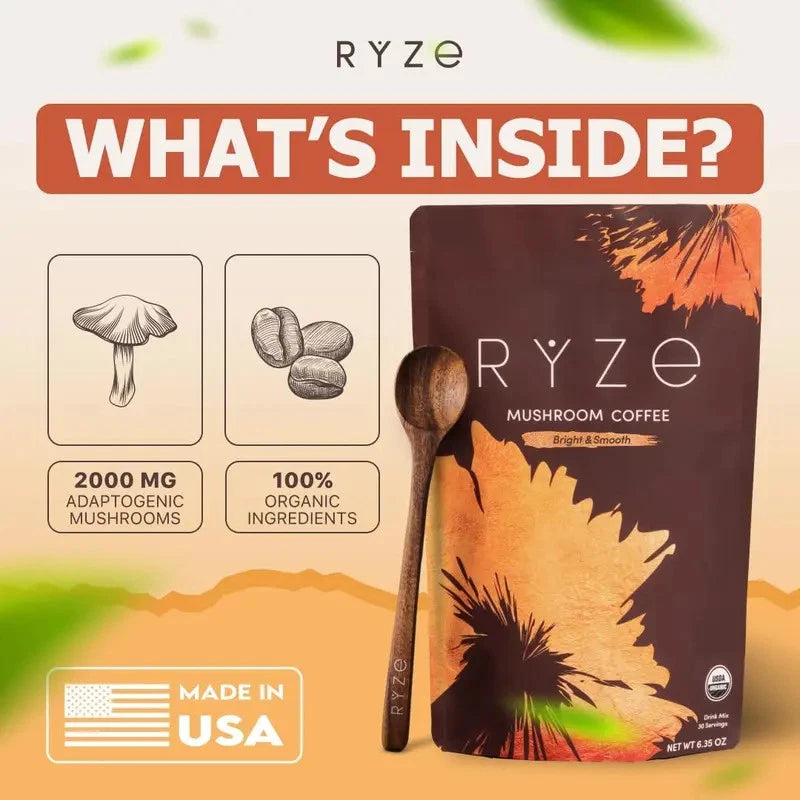 RYZE Superfoods Organic Mushroom Coffee Powder – 1 Pack